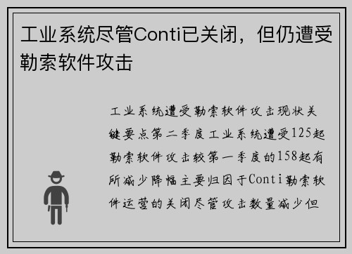 工业系统尽管Conti已关闭，但仍遭受勒索软件攻击 